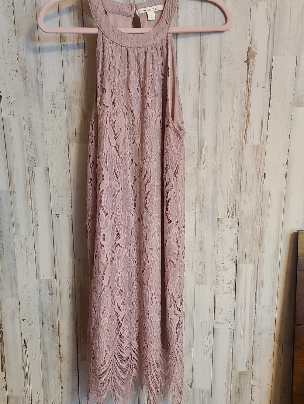 Mi Ami  Lace Maxi Dress Dusty Pink